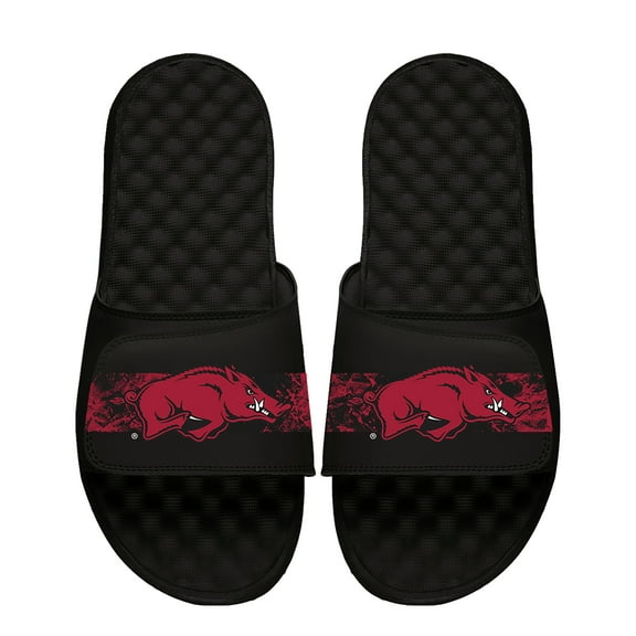 Men's ISlide Black Arkansas Razorbacks Distressed Slide Sandals