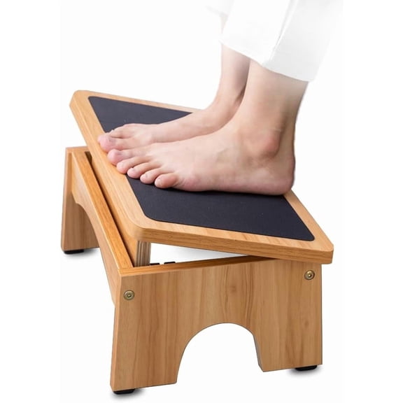 StrongTek Adjustable Foot Rest for Under Desk, 3-Level Adjust Incline, 7" One Step Stool with Non-Slip Surface for Kids Adults Home and Office