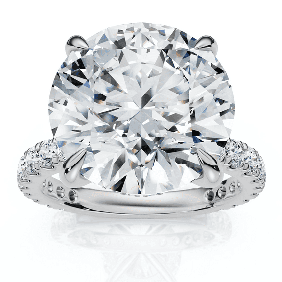 Pompeii Certified 7Ct Diamond Hidden Halo Engagement Side Halo Ring Lab Grown