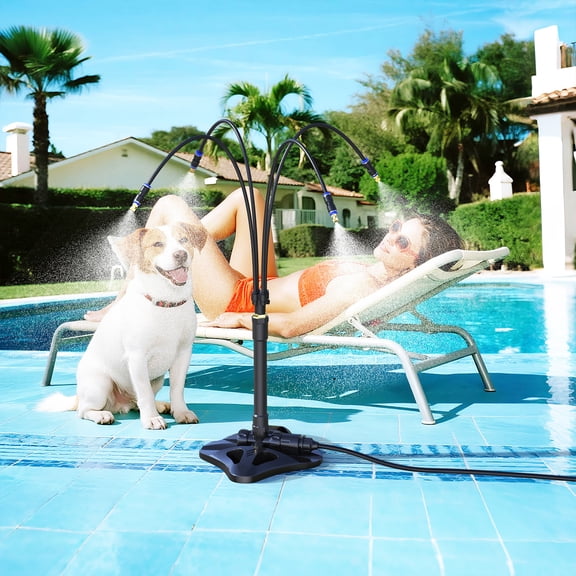 Misters for Outside Patio - Standing Mister for Cooling Outdoor, 26.2FT(8M) Portable Misting System for Garden Backyard BBQ Party Tanning Pool Beach Cooling & Water Playing