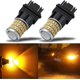 thumbnail image 1 of 9-30V Super Bright Low Power 3157 3156 3057 4157 LED Bulbs with Replacement Projector Lenses for Front/Rear Turn Signal or Rear Parking Light, Amber Y, 1 of 5