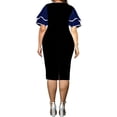 thumbnail image 3 of LilyLLL Plus Size Womens Evening Party Ball Gown Striped Short Sleeve Midi Dress, 3 of 3