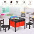 thumbnail image 4 of Infans 2-in-1 Kids Activity Table & 2 Chairs Set w/Storage Building Block Table, 4 of 7