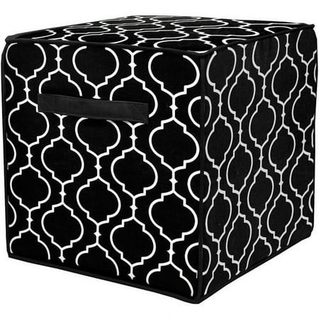 Urban Shop Square Pouf Ottoman - Black T