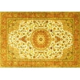 thumbnail image 1 of Ahgly Company Machine Washable Indoor Rectangle Medallion Yellow Traditional Area Rugs, 3' x 5', 1 of 4