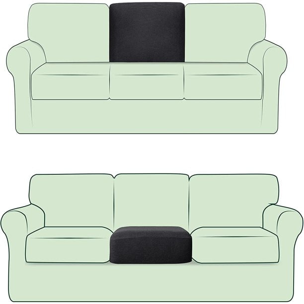CHUN YI 1 Piece Stretch Couch Sofa Backrest Cushion Slipcover Checks Spandex Jacquard Fabric (Rectangle, Gray)