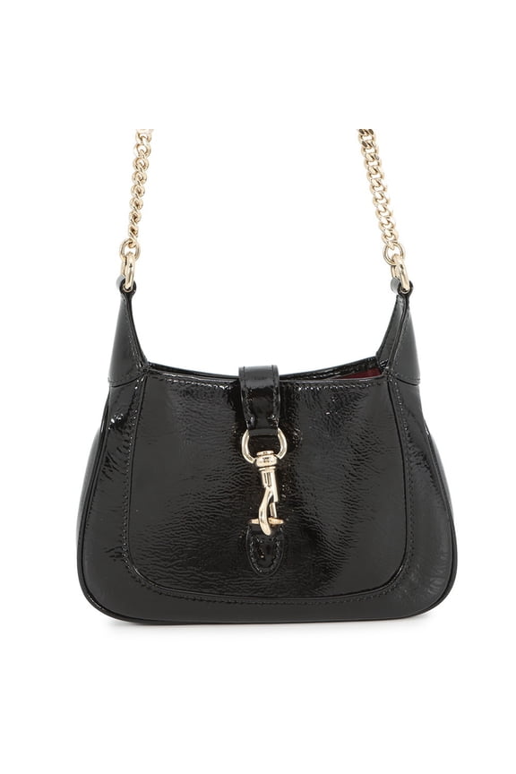 Pre-Owned Gucci Jackie Mini Patent Enamel Chain Shoulder Bag 782889 GUCCI Black...