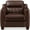 Chestnut Brown, variant on Hydeline Uptown Top Grain Leather Sofa, 3-Seater, Chestnut Brown with Tapered Legs. Feather down, Memory Foam and Springs Seating