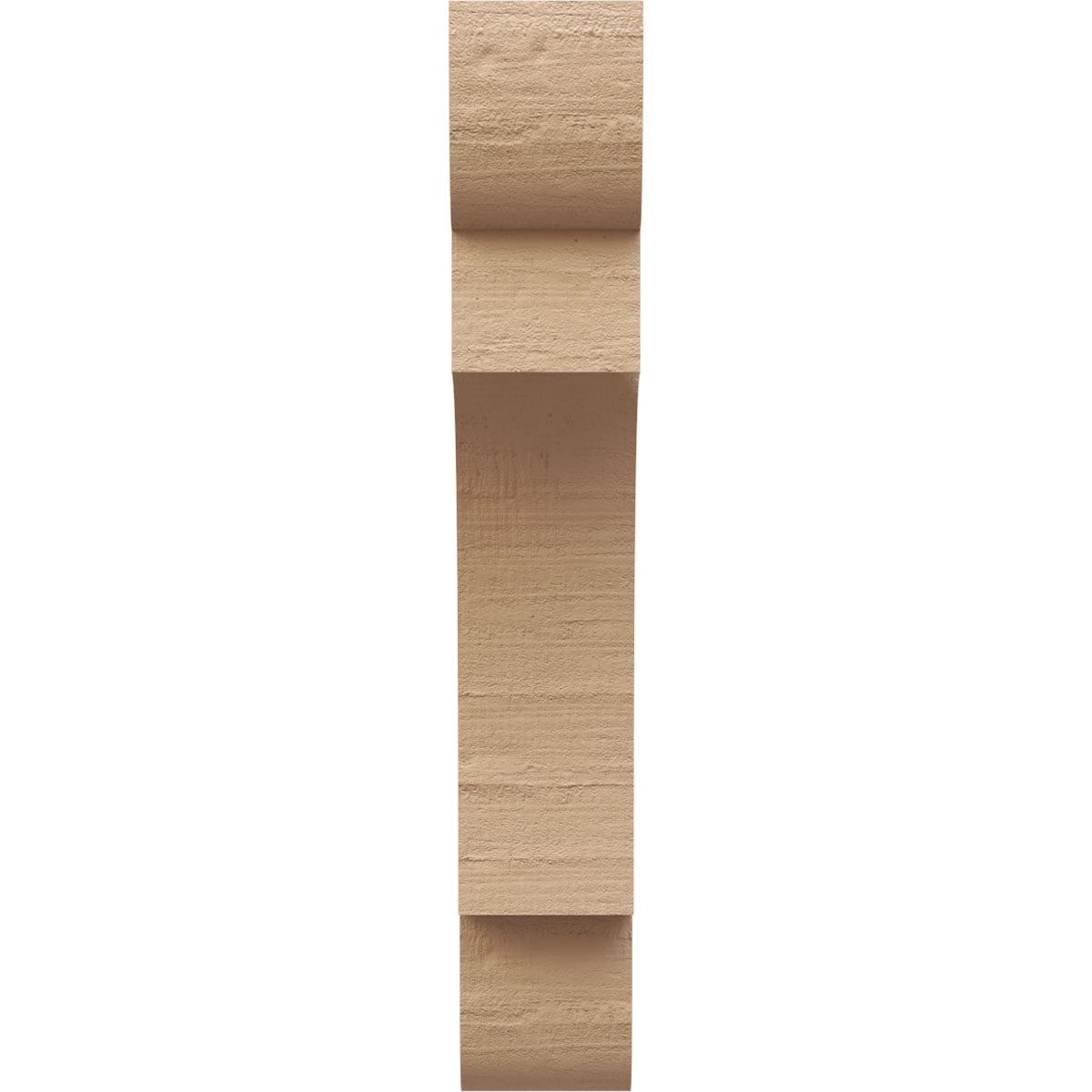 6"W x 12"D x 36"H Thin New Brighton Rough Cedar Woodgrain TimberThane Corbel, Primed Tan