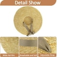 thumbnail image 4 of Wide Brim Straw Hat Women: Womens Straw Hat, Flat Top Sun Hat with Adjustable Chin Strap, for Beach Garden Party, 4 of 11
