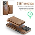 thumbnail image 5 of Wallet Case for iPhone 14 Pro Compatible with MagSafe for Men Women, Detachable Magnetic Wallet Phone Case with Card Slots Holder Kickstand RFID Blocking for iPhone 14 Pro, Brown, 5 of 10