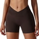 thumbnail image 1 of Pantalones cortos de ciclismo de cintura cruzada para mujer, botas de cintura alta que entrenan pantalones cortos de yoga para correr, 1 of 5