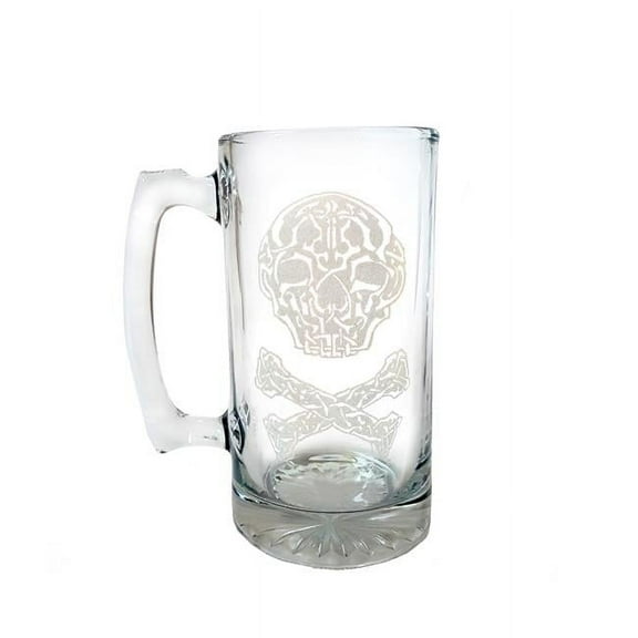 Lyoncraft SSJR01 16 oz Jolly Roger Engraved Stein Glass