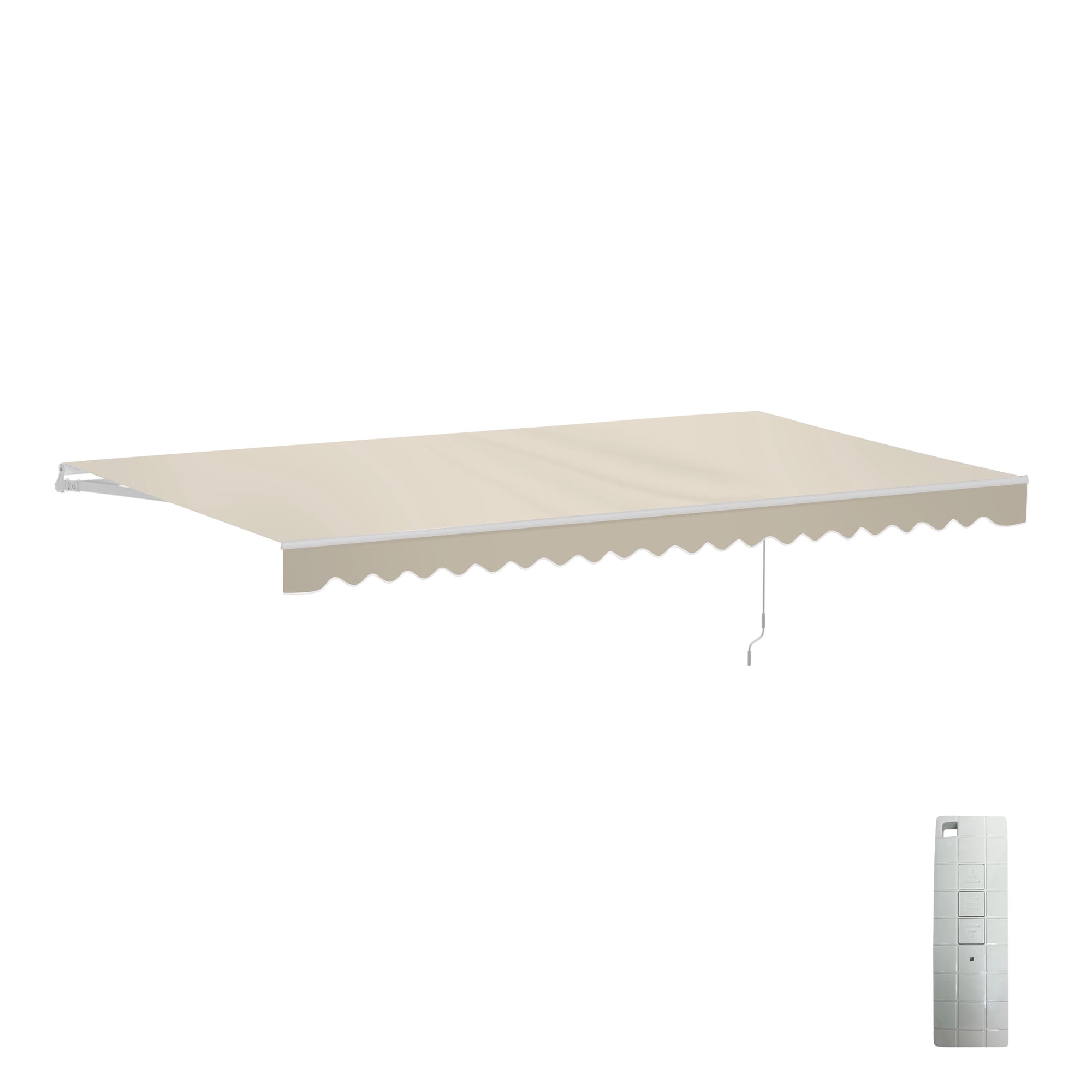 ALEKO 16 x 10 ft Ivory Motorized Retractable Patio Awning