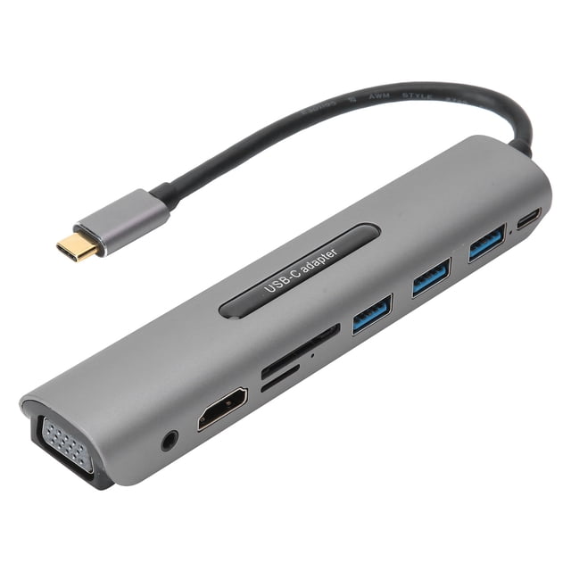 Adaptador USB 9 en 1 Tipo-C a HDMI Audio VGA USB3.0 Estación de acoplamiento V161B