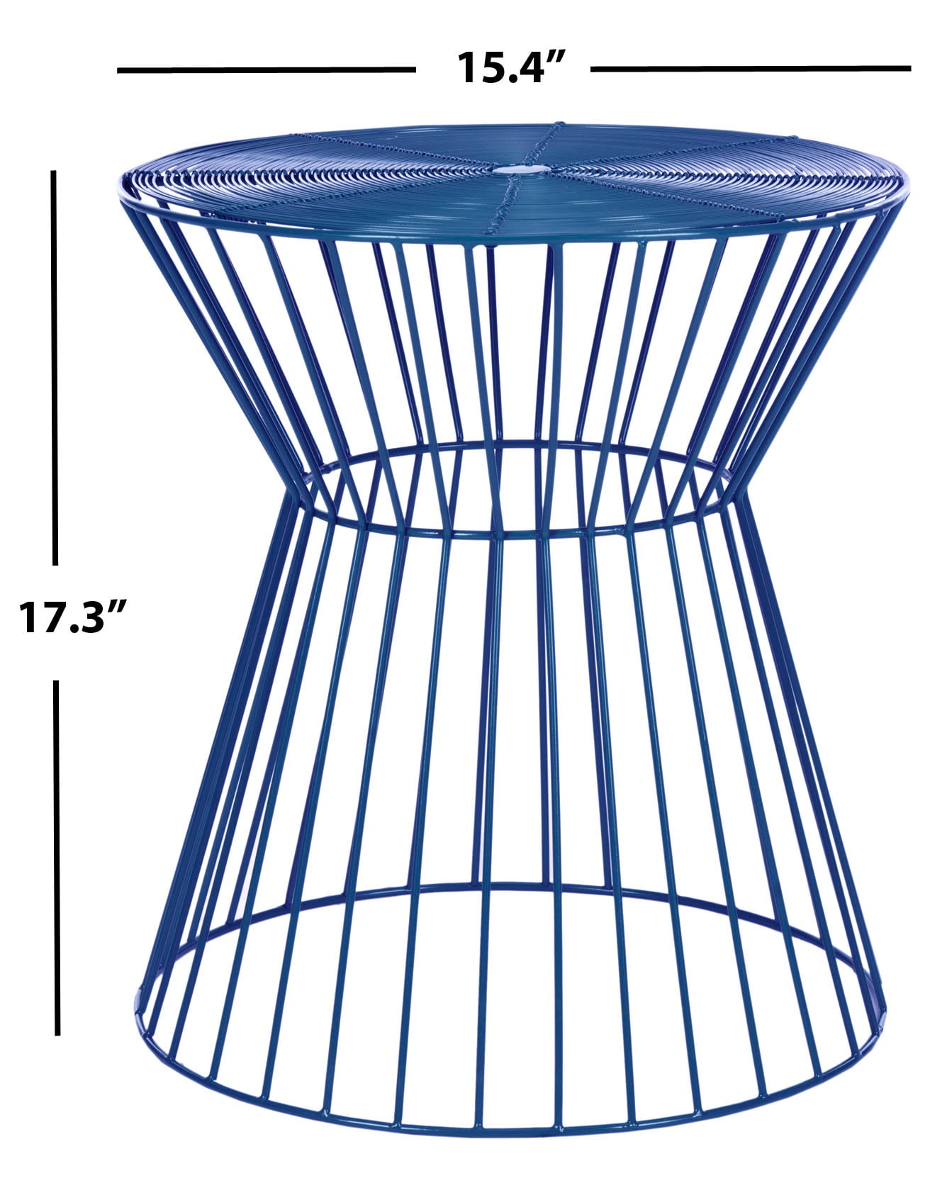 SAFAVIEH Adele 17.3 in. H Classic Mid Century Iron Wire Stool, Dark Blue