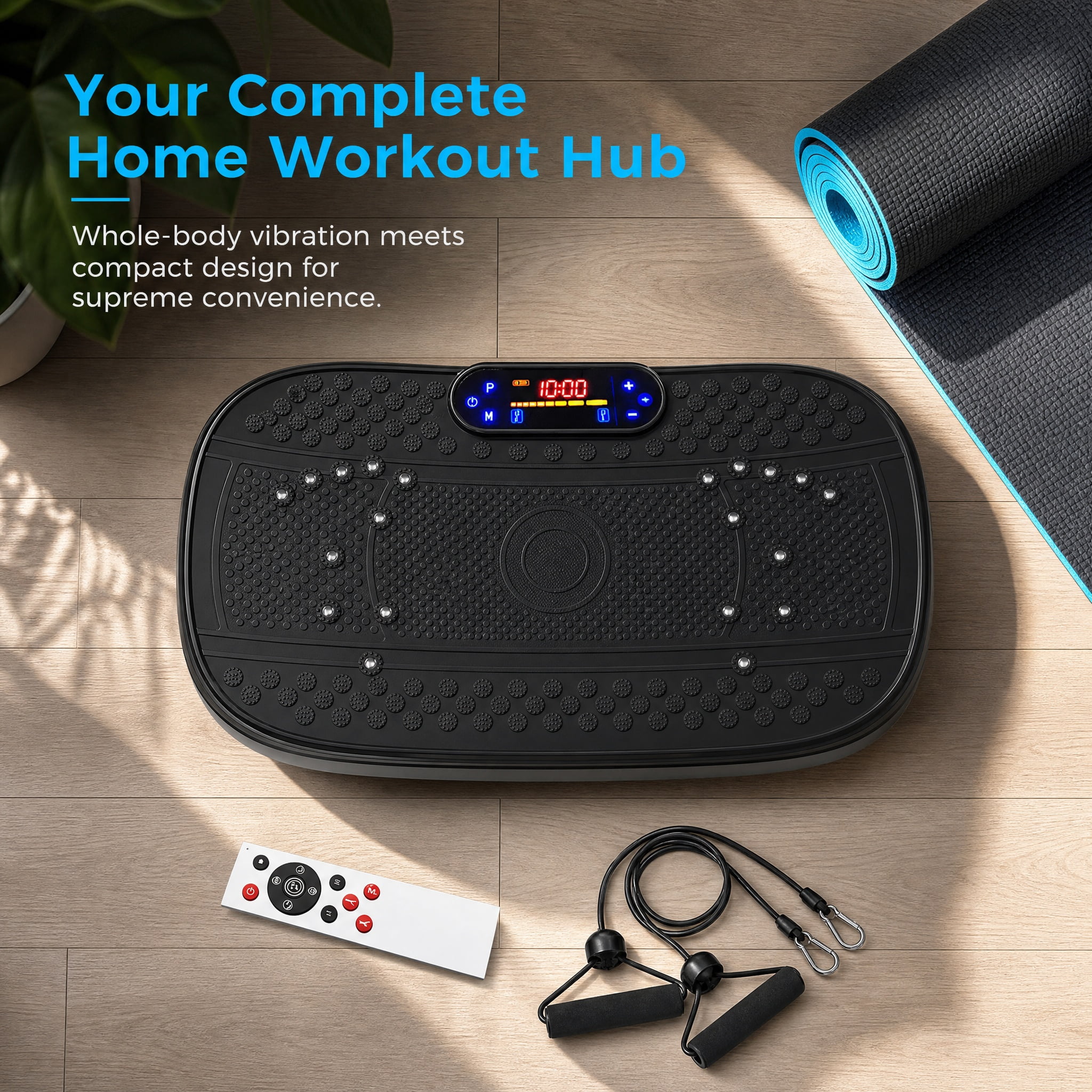 Vibration Plate Exercise Machine, Whole Body Vibration Fitness Platform with Adjustable Speed, Compact Home Gym Workout Machine