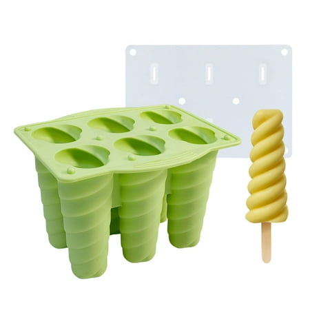 

Ice Cream Mold 6 Hole Spiral Ice Cream Mould | Silicone Ice Pop Molds with Cover | Homemade Children s Popsicle Ice Cream Food Grade Mould