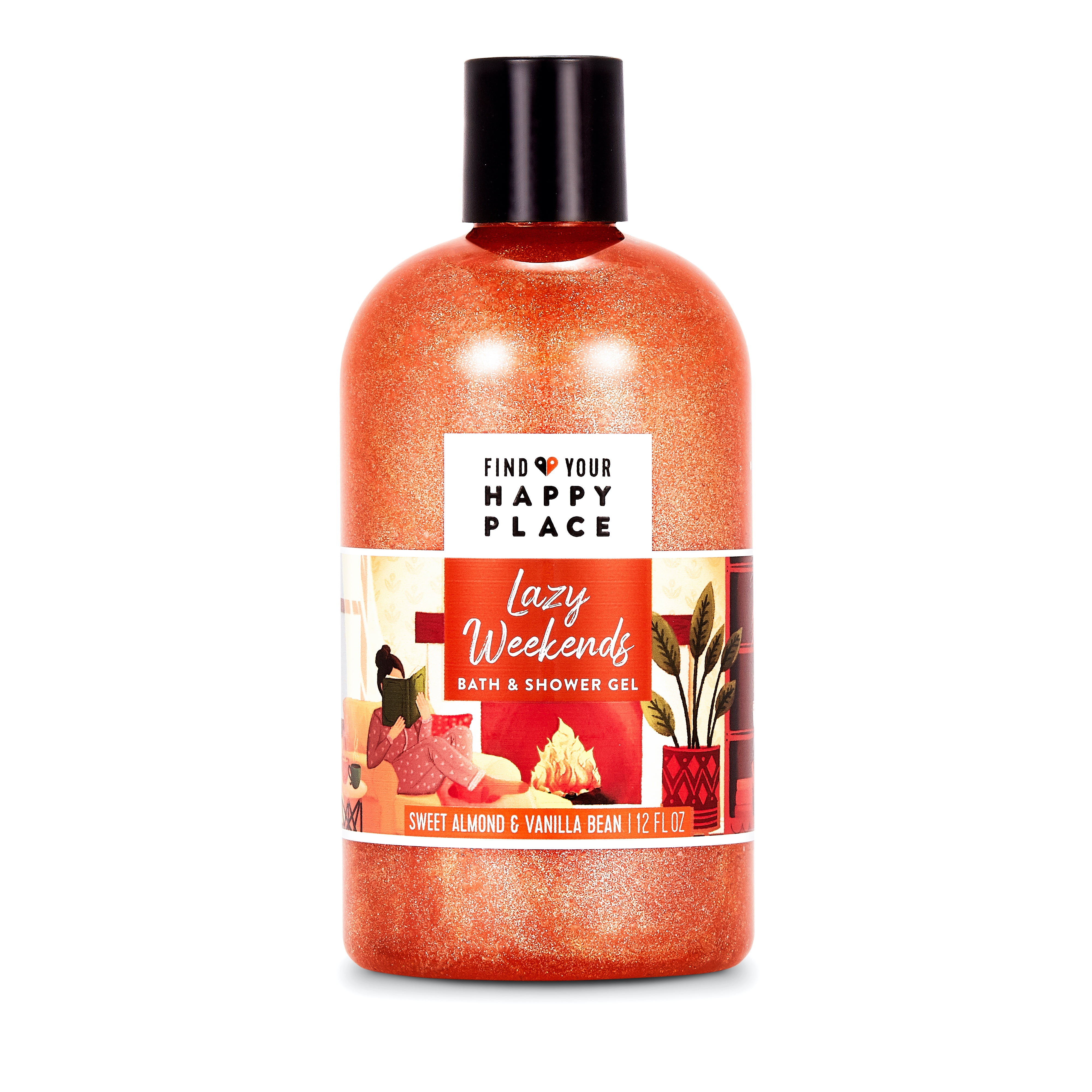 Find Your Happy Place Indulgent Bubble Bath And Shower Gel, Lazy Weekends Sweet Almond And Vanilla Bean 12 fl oz