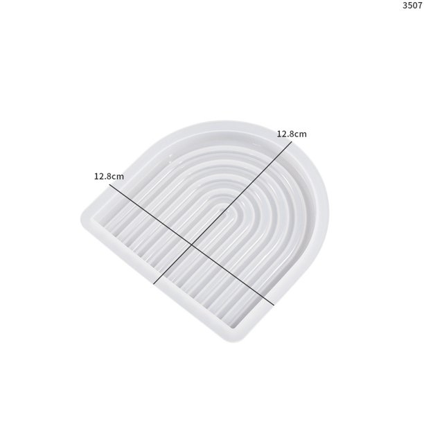 Molde cuadrado redondo a rayas, posavasos curvo ondulado con arco, molde de silicona for manualidades DIY