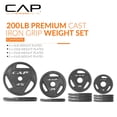 thumbnail image 2 of Set de discos de peso CAP Barbell 200 lb de hierro fundido olímpico, 2 of 6