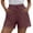 Wine(Womens Shorts), variant on GUACER Casual Shorts for Women High Waisted Boho Drawstring Beach Shorts with Eyelet Cutout Hem & Big Pockets