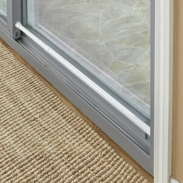 The Lakeside Collection Sliding Door Security Bar With Rubber Tips - White - 1" dia. x 26" to 48"L