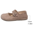 thumbnail image 5 of Khaki Women'S Casual Loafers Moccasin Shoes Slip-Ons Round Toe Double Buckle Comfortable Low Heel Flat Driving Shoes 0.92 Lb, 5 of 9