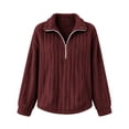 thumbnail image 4 of XAOFW Half Zip Sweatshirts For Women Long Sleeved Turndown Collar Loose Fitting Casual Warm Pullover Sweatshirts Stylish Top XXL, 4 of 4