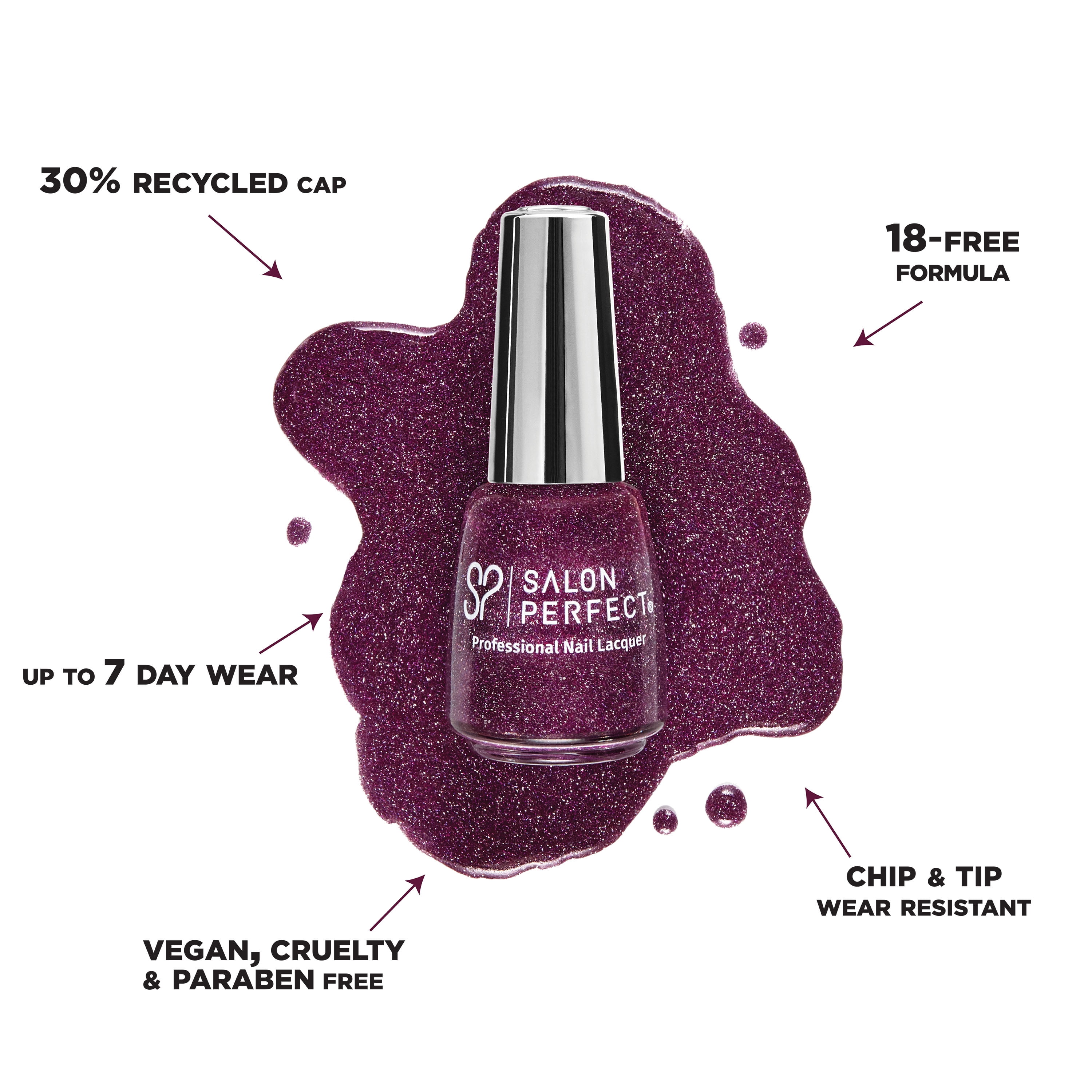 Salon Perfect Flash Nail Polish, 376 Shine & Dandy, Purple Salon Perfect Flash Nail Polish, 376 Shine & Dandy, Purple