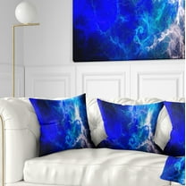 Designart Blue Sparkling Lightning - Abstract Throw Pillow - 18x18