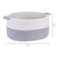 thumbnail image 2 of Unique Bargains Woven Storage Basket Bin with Handles White/Grey 17*12.5*8.5in, 2 of 6