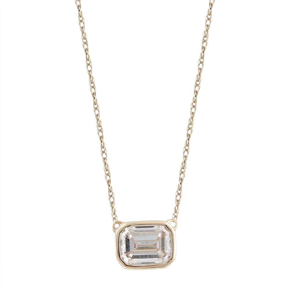 Brilliance Fine Jewelry 1/2 Carat Lab Grown Diamond Women Solitaire Pendant 14KT Gold Plated Silver
