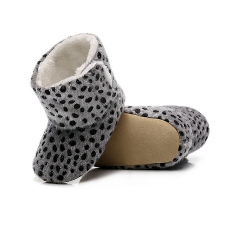 

TALKVE Baby Snow Shoes Walkers First Girls Soft Boots Leopard Cotton Plush Printed Warm Baby Shoes