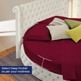 thumbnail image 3 of 500-TC Egyptian Cotton King Round Bed Sheet Set – Fits 92" Diameter Mattress, 19-24" Deep Pocket – Solid Burgundy, King 92" Diameter, 3 of 6