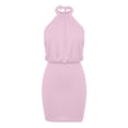 thumbnail image 7 of Summer Maxi Dresses for Womens 2026 Fashion Plus Sise Sleeveless Round-Neck Dress Solid Color Bandage Bodycon Mini Dress, 7 of 7