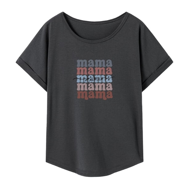 Camiseta para mujer, top de verano, cuello redondo, camiseta para playa, compras, viajes, M