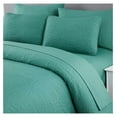 thumbnail image 3 of han chong Liam Turquoise Queen Size Bed in a Bag Comforter Set - 7 Pieces Coin Pattern Lightweight Comforter with Bed Sheets, Pillowcases & Shams Bedding Set for All, 3 of 9