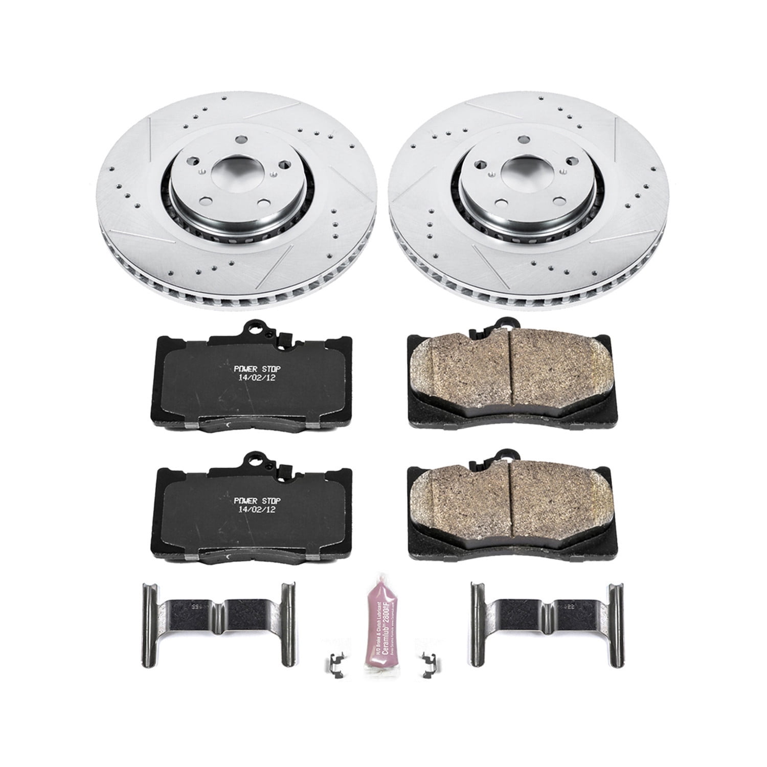 PowerStop Front Z23 Evolution Sport Carbon-Fiber Ceramic Brake Pad and Drilled & Slotted Rotor Kit Fits: LEXUS Select Models K4633