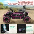 thumbnail image 3 of Funcid 24 Volt 2-Seater Ride on Toys, Ride on Cars with Remote Control, Metal Frame, 2 XL Electric Car for Kids, Power Car Wheels, UTV w/ Bluetooth, Music, 3 Speeds, Spring Suspension, Pink, 3 of 8