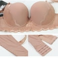 thumbnail image 4 of Amidoa Beige Bras for Women Seamless Push-up Lace Solid Cheeky Bra Women Lingerie L, 4 of 4