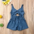 thumbnail image 6 of Douhoow Toddler Girls Bandage Romper Blue Bow Belt Backless Jumpsuit One-piece Clothes 1-6Y, 6 of 9