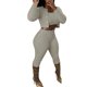 thumbnail image 1 of Gibobby Set Pants y Sudadera Mujer Suéter de punto de color sólido para mujer, cárdigan sexy ajustado, traje pantalón de tres piezas(Gris,G), 1 of 5