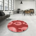 thumbnail image 4 of Ahgly Company Machine Washable Indoor Square Transitional Red Area Rugs, 8' Square, 4 of 7