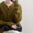 thumbnail image 2 of Cardigan Manteau Décontracté pour Femme à Col Rond, Couleur Unie, Léger, Confortable, Élégant, Polyvalent, Tricot, 2 of 4