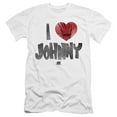 thumbnail image 1 of Johnny Bravo I Heart Johnny Premium Canvas Adult Slim Fit 30/1 T-Shirt White, 1 of 1