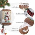 thumbnail image 4 of Christmas Shower Curtain, 72" x 72", Xmas Snowman Pine Tree Snowflakes Wood Grain Gold Waterproof Bathroom Curtain Washable Shower Curtain Set with 12 Hooks, 4 of 6