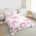 thumbnail image 3 of Feelyou Kawaii Bowknot Baseball Queen Comforter Set, Cartoon Princess Ribbon Bedding Sets, Teens Kids Girls Women Reversible Bedding Comforter Set, Breathable Home Decor, 3 Pieces, 3 of 8
