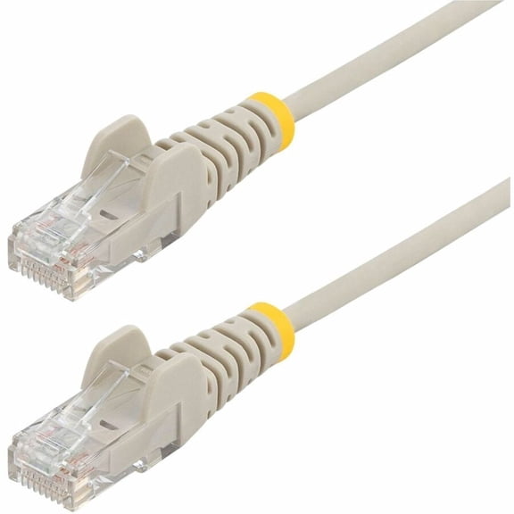 StarTech 9in Gray Slim CAT6 Ethernet Cable, Snagless RJ45, LSZH, 28AWG Pure Bare Copper, Slim Network Patch Cable/Cord