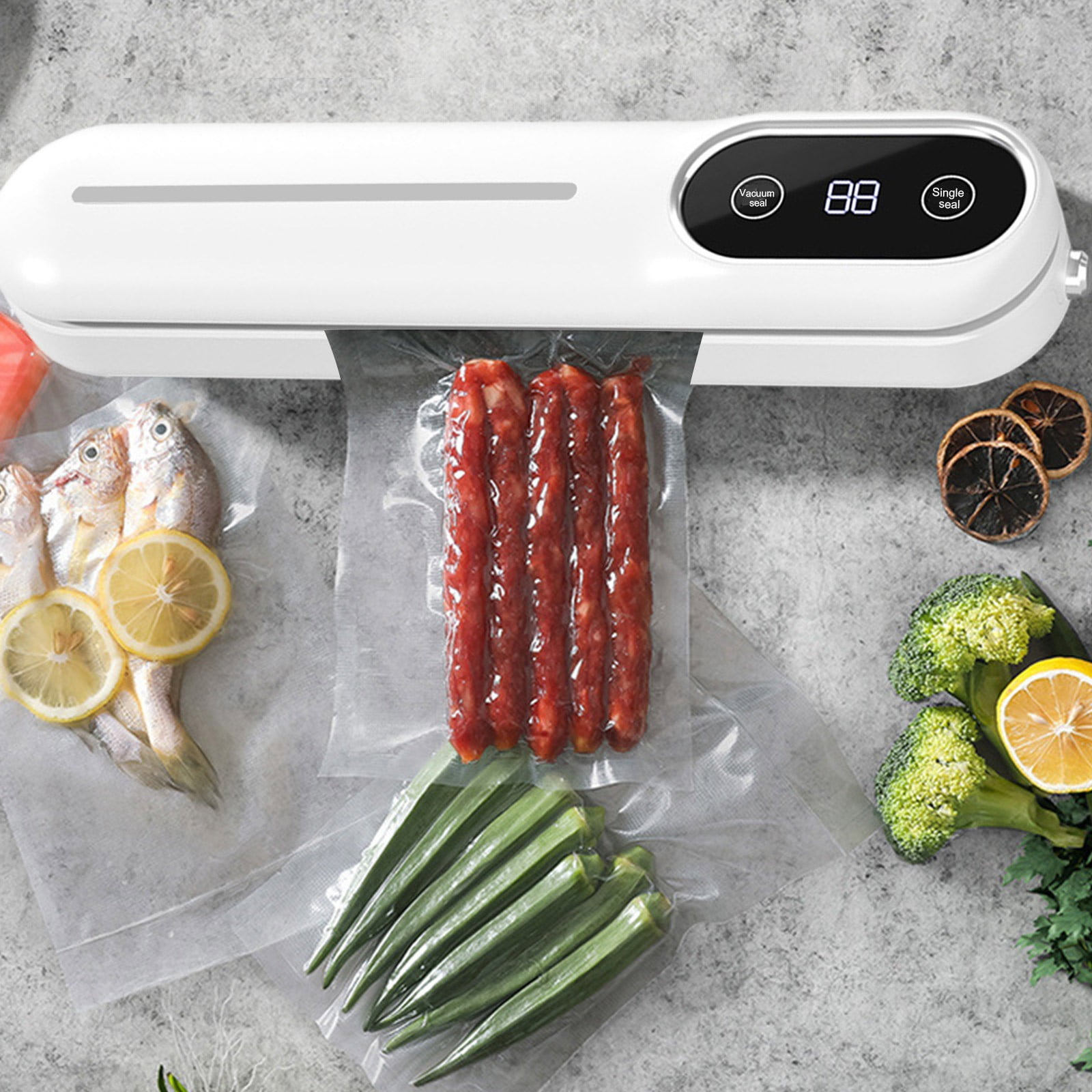 Dvumao Kitchen Appliances, Vacuum Sealer Kitchen In The Box Food Sealer For Food Storage Temperatures Automatic Sealer With 10Pcs Vacuum Bags, Gift for Friend